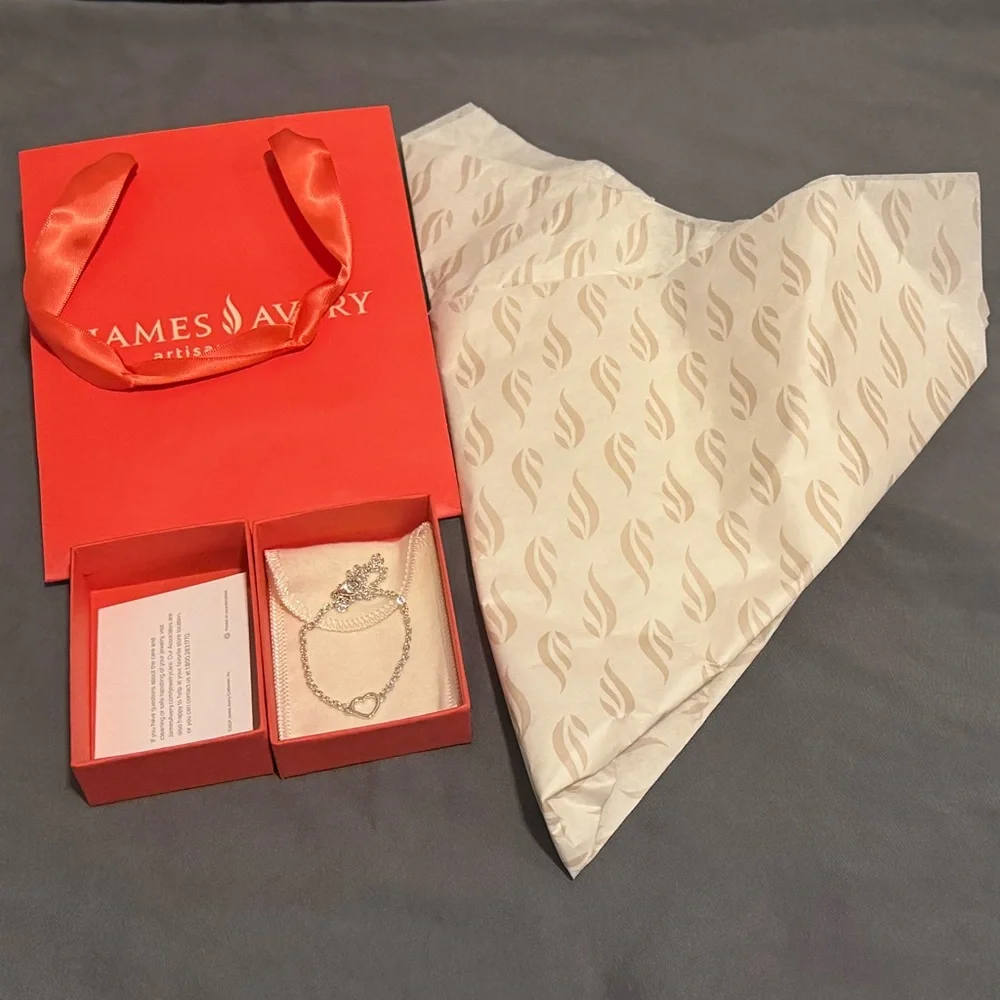 NIB James Avery Heart Station Charm Anklet SOLD - Picture 2 of 3